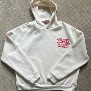 Edikted White and Red Pullover Sweater